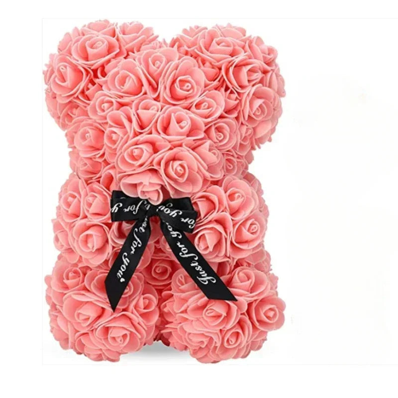 Artificial Flower Eternal Rose Teddy Bear for Mom Mother's Day Birthday Valentine's Day Anniversary Gifts & Decor Miniatures HappyDaysLove