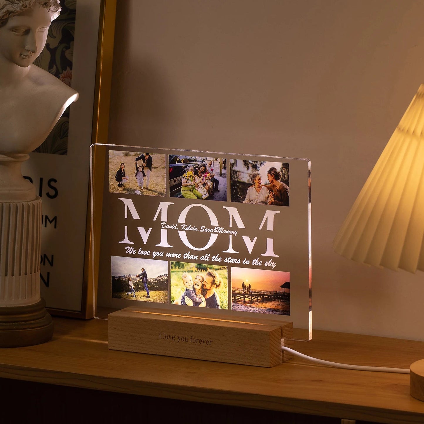 Lampe personnalisée en acrylique Ma boutique