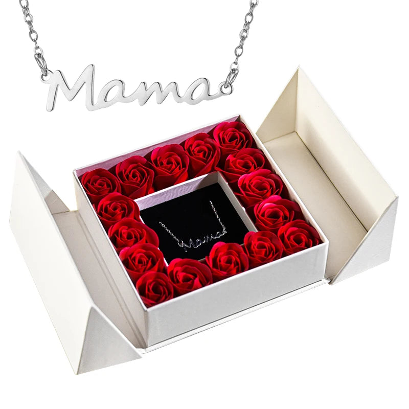 Box Pendentif accompagné de roses éternelles Ma boutique