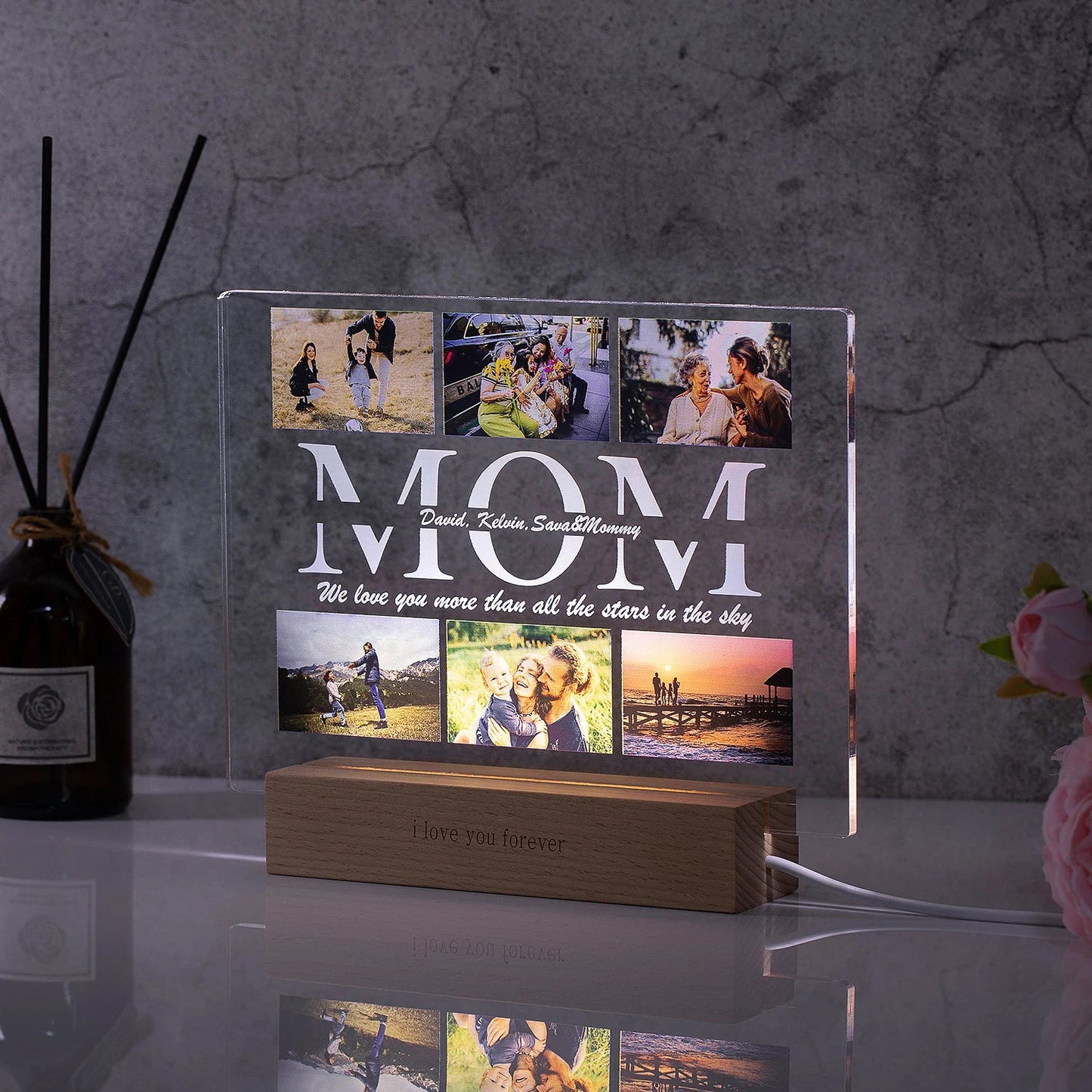 Lampe personnalisée en acrylique Ma boutique