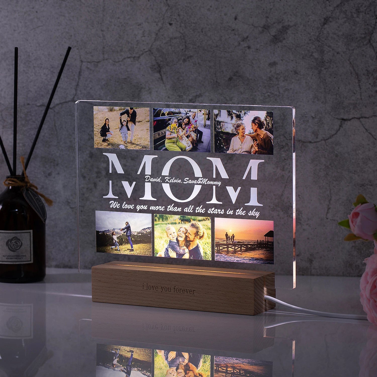 Lampe personnalisée en acrylique Ma boutique
